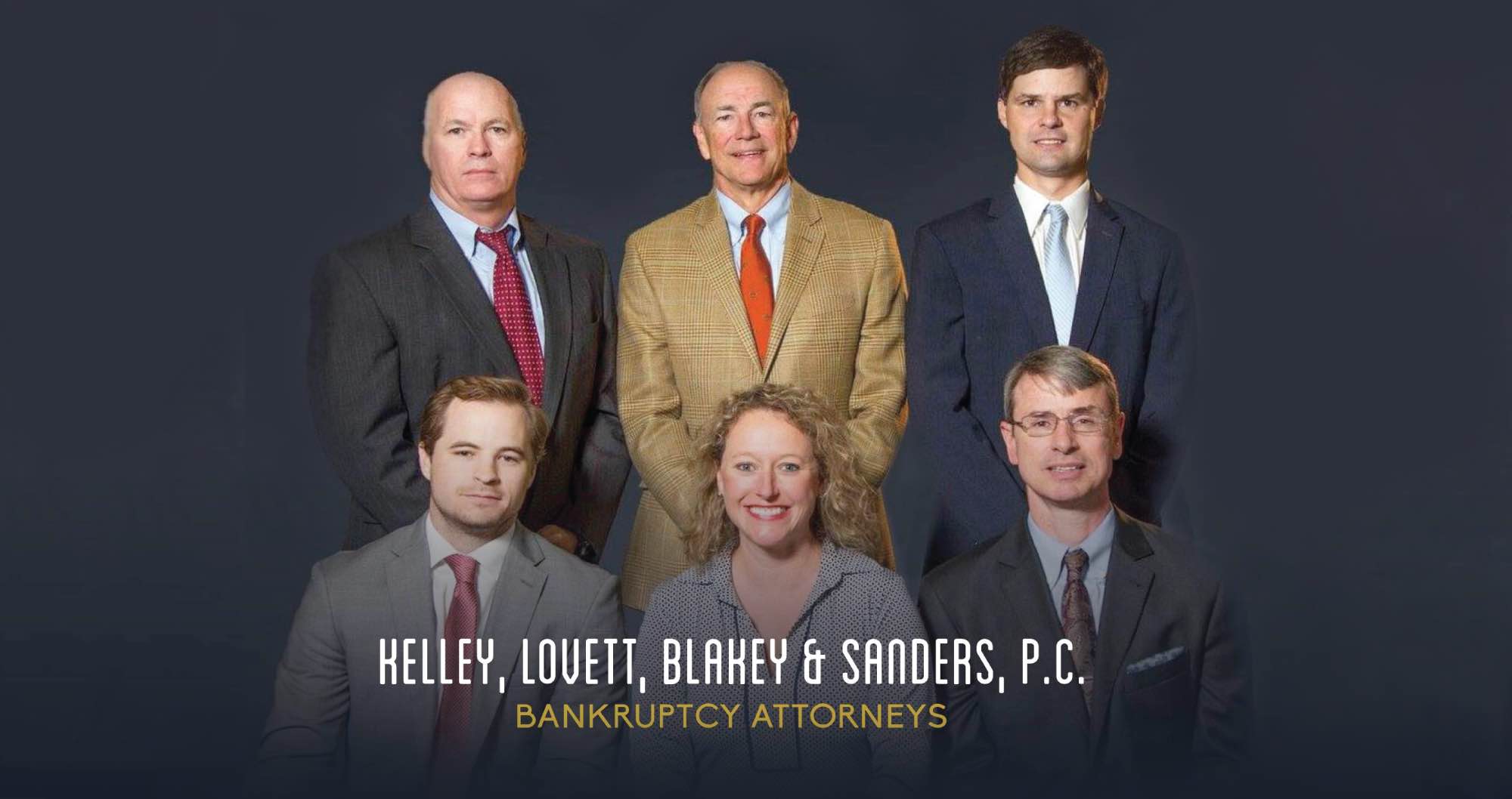 A photo of the team at Kelley, Lovett, Blakey, & Sanders.
